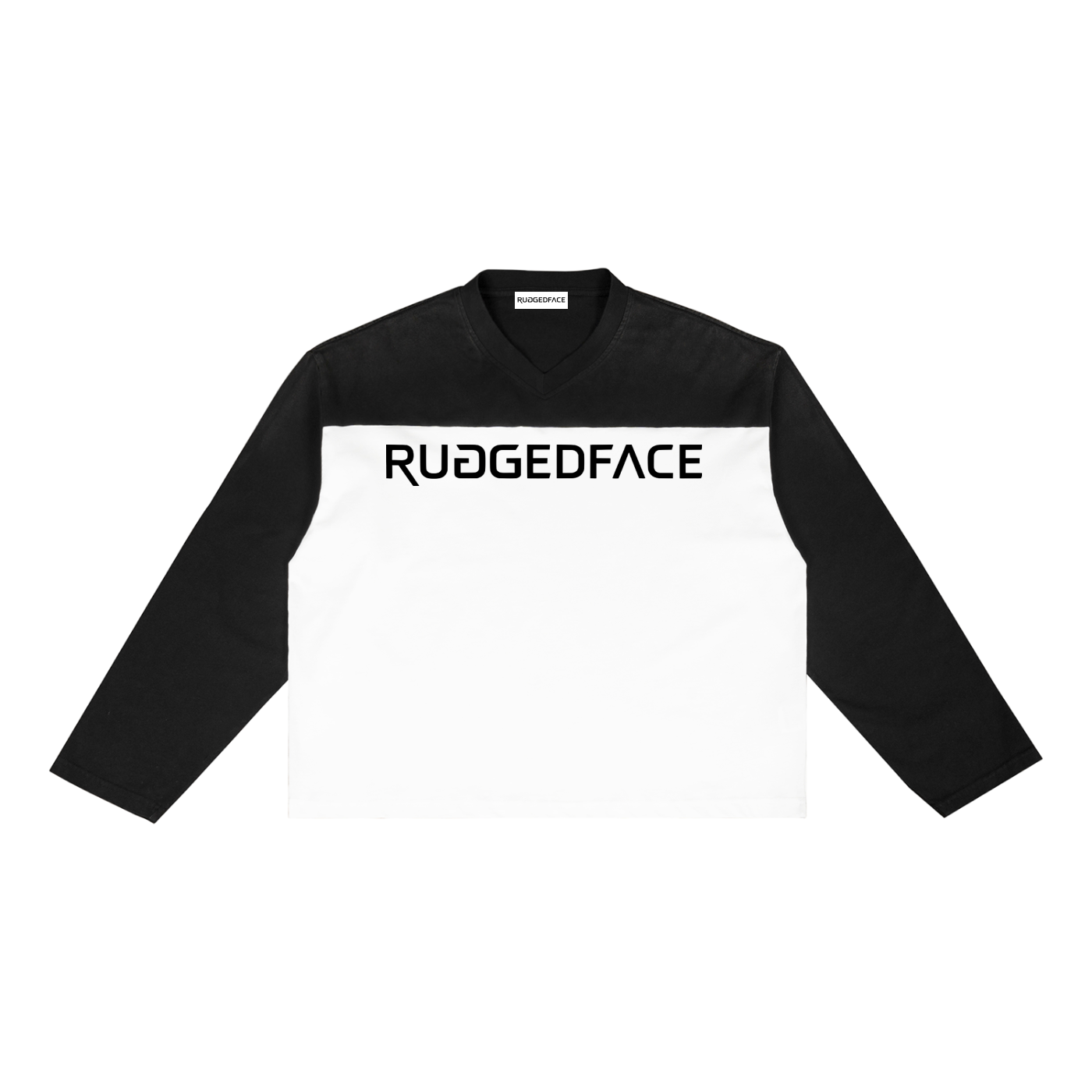 RUGGEDFACE_BATIK_STEEL_LONGSLEEVE_Black_with_White_flat_front