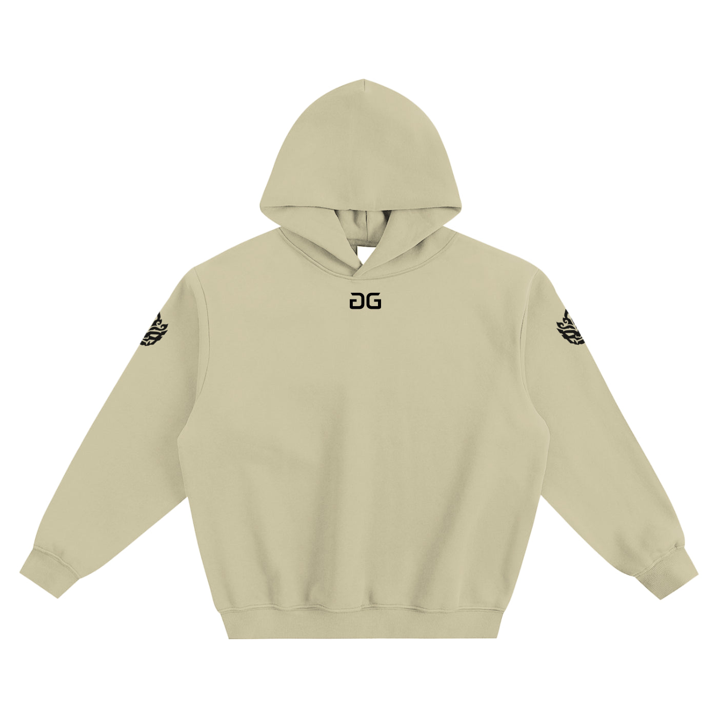 RUGGEDFACE_FAKE_SMILE_BOX_HOODIE_Gray_Green_flat_front