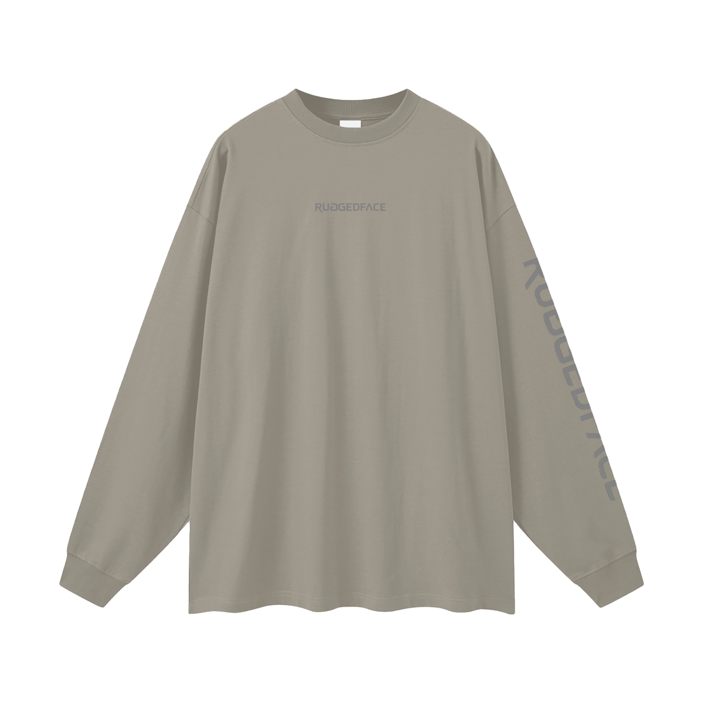 RUGGEDFACE_JAVA_IRON_LONGSLEEVE_Gray_Camel_flat_front