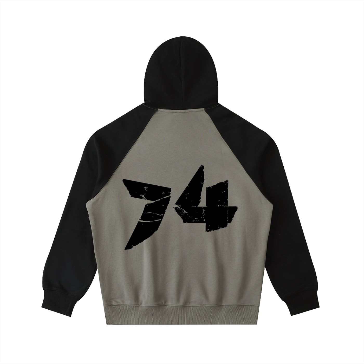 RUGGEDFACE_RAGLAN_HOODIE_Gray with Black_flat_back